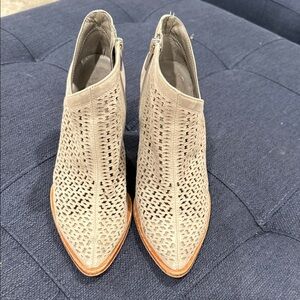 Vince Camuto Grey Perforated Ankle Booties